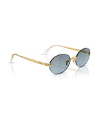 A$AP Rocky Rimless Oval Sunglasses - Arista Gold/Blue Gradient Dark Grey - Ray-Ban
