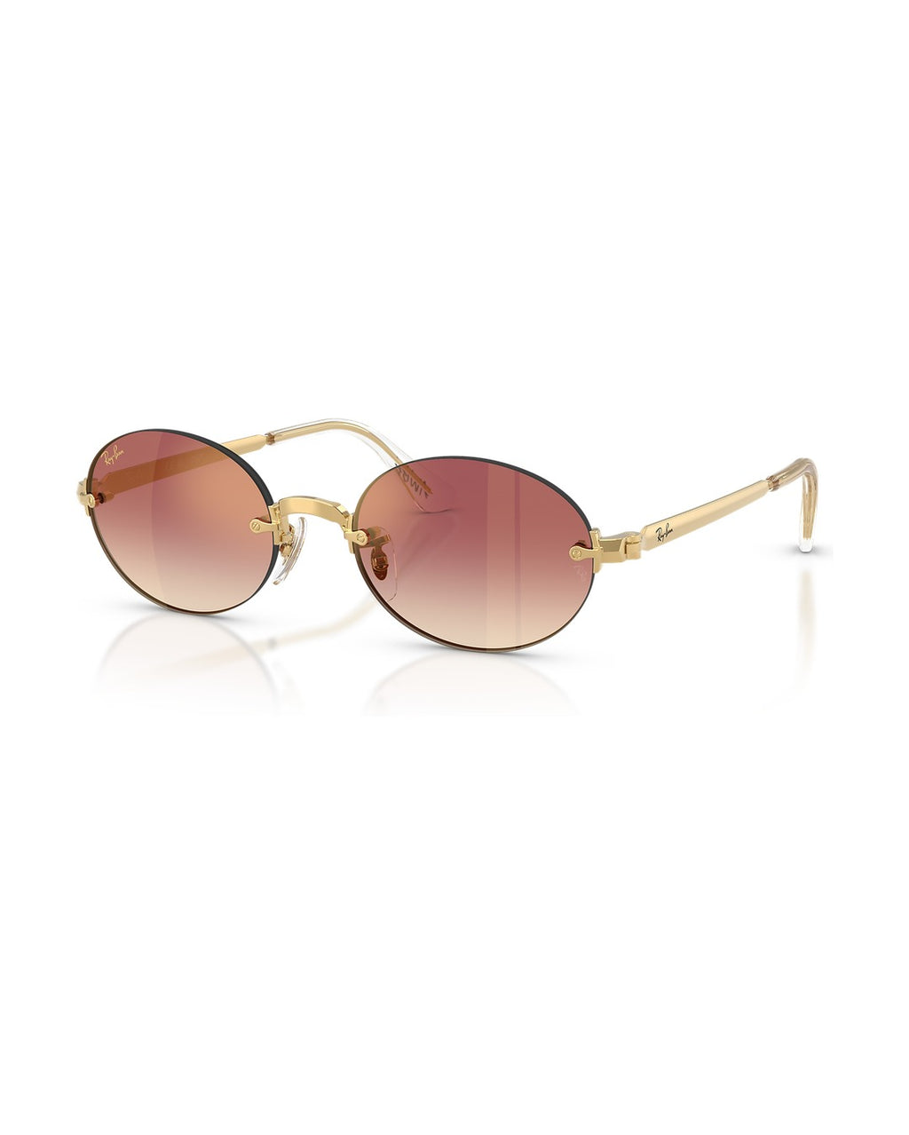 A$AP Rocky Rimless Oval Sunglasses - Arista Gold/Clear Gradient Dark Violet - Ray-Ban