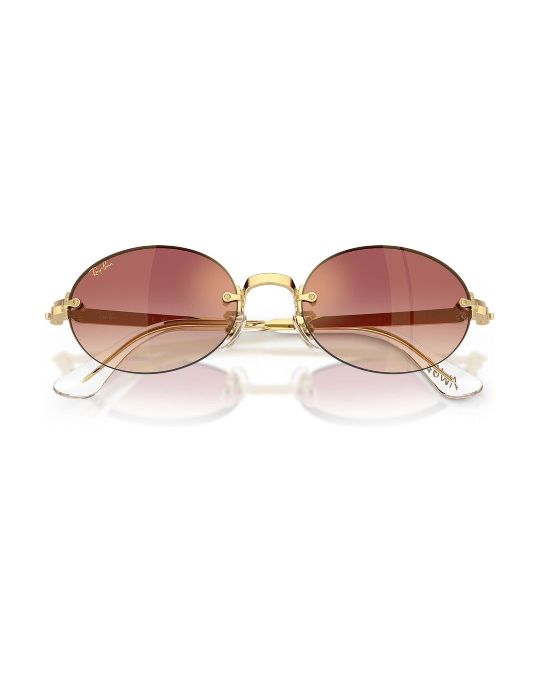 A$AP Rocky Rimless Oval Sunglasses - Arista Gold/Clear Gradient Dark Violet - Ray-Ban