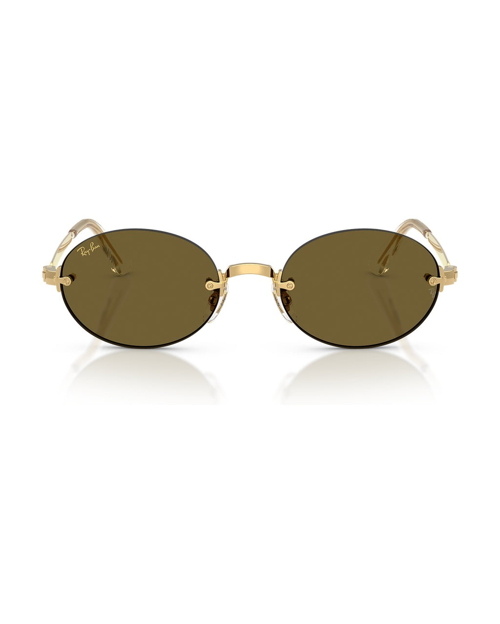 A$AP Rocky Rimless Oval Sunglasses - Arista Gold/Dark Brown - Ray-Ban