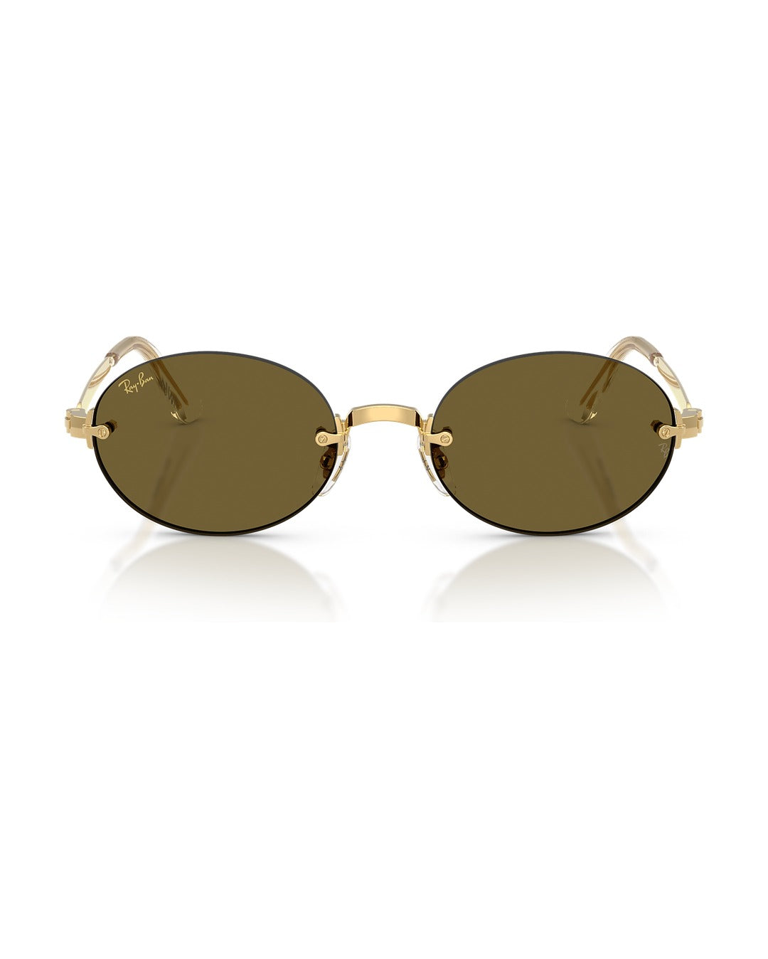 A$AP Rocky Rimless Oval Sunglasses - Arista Gold/Dark Brown - Ray-Ban