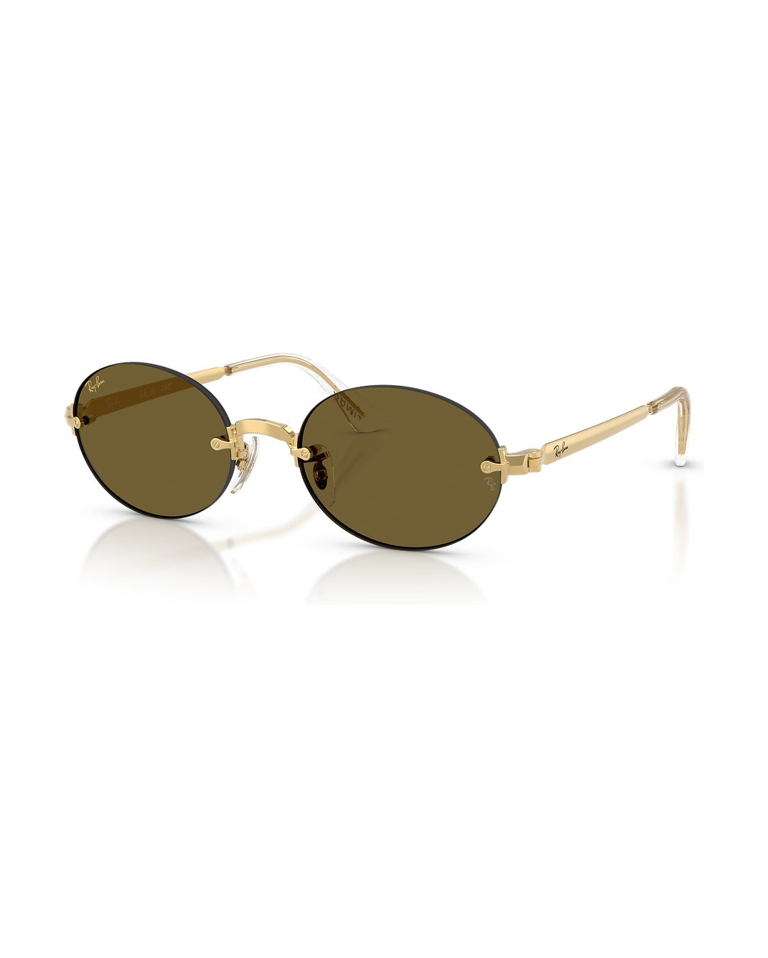 A$AP Rocky Rimless Oval Sunglasses - Arista Gold/Dark Brown - Ray-Ban