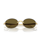 A$AP Rocky Rimless Oval Sunglasses - Arista Gold/Dark Brown - Ray-Ban