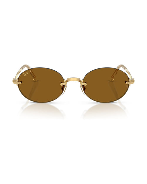 A$AP Rocky Rimless Oval Sunglasses - Arista Gold/Dark Brown Polarized - Ray-Ban