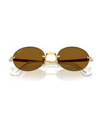 A$AP Rocky Rimless Oval Sunglasses - Arista Gold/Dark Brown Polarized - Ray-Ban