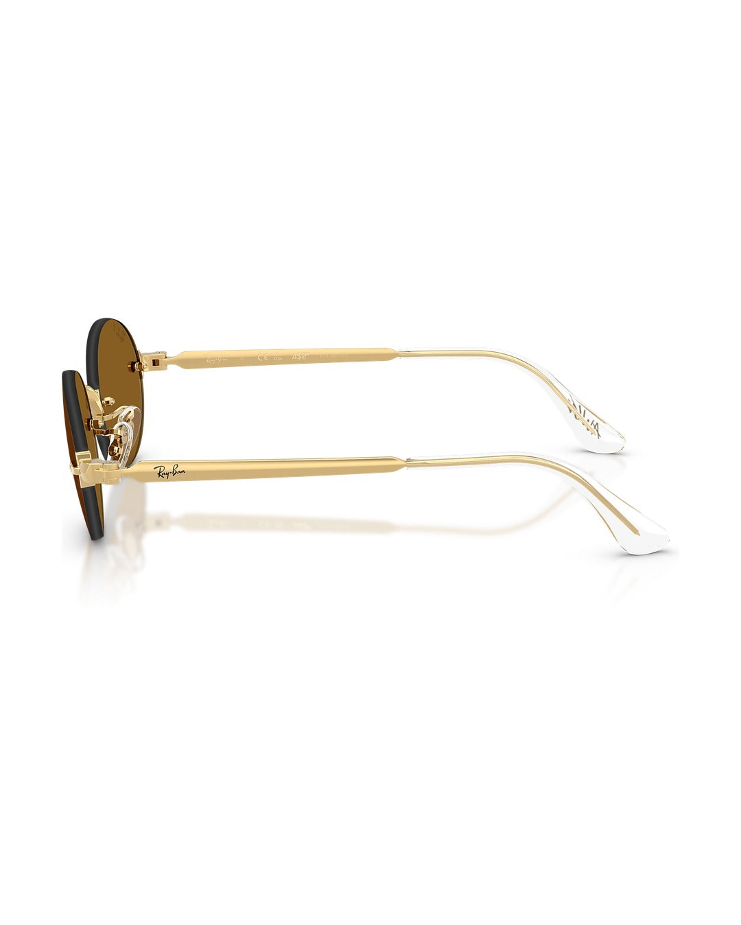 A$AP Rocky Rimless Oval Sunglasses - Arista Gold/Dark Brown Polarized - Ray-Ban