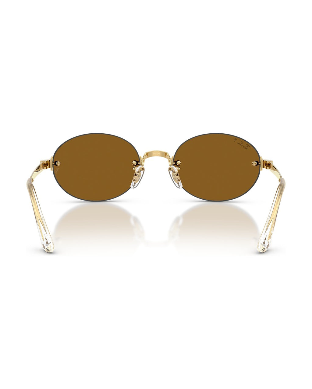 A$AP Rocky Rimless Oval Sunglasses - Arista Gold/Dark Brown Polarized - Ray-Ban