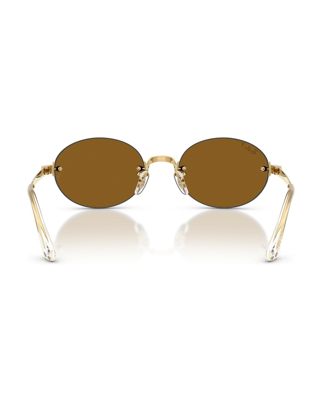 A$AP Rocky Rimless Oval Sunglasses - Arista Gold/Dark Brown Polarized - Ray-Ban