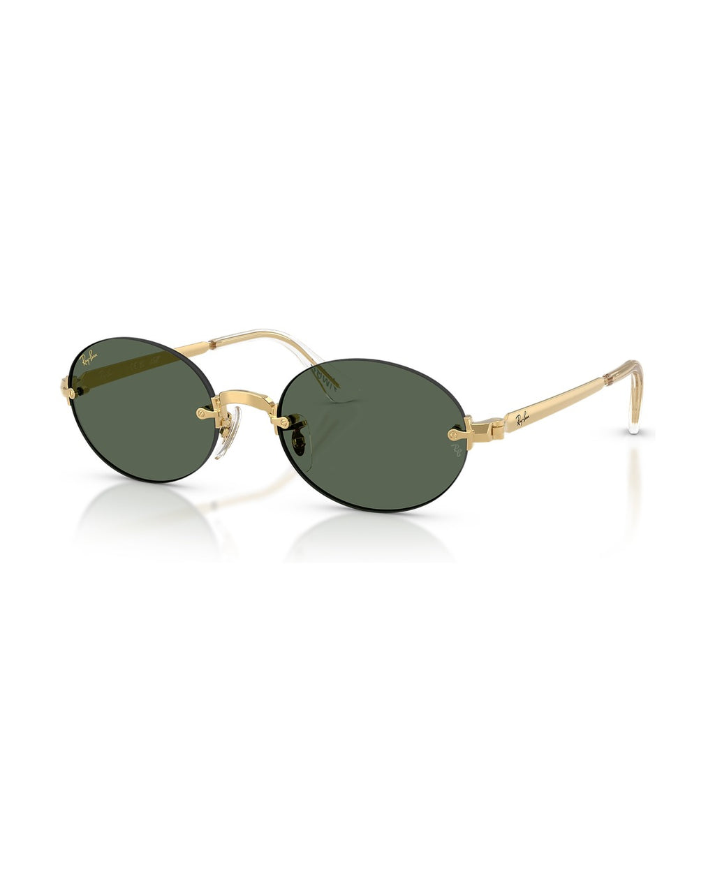 A$AP Rocky Rimless Oval Sunglasses - Arista Gold/Dark Green - Ray-Ban