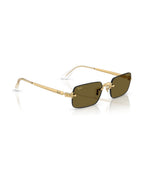 A$AP Rocky Rimless Pillow Sunglasses - Arista Gold/Dark Brown - Ray-Ban