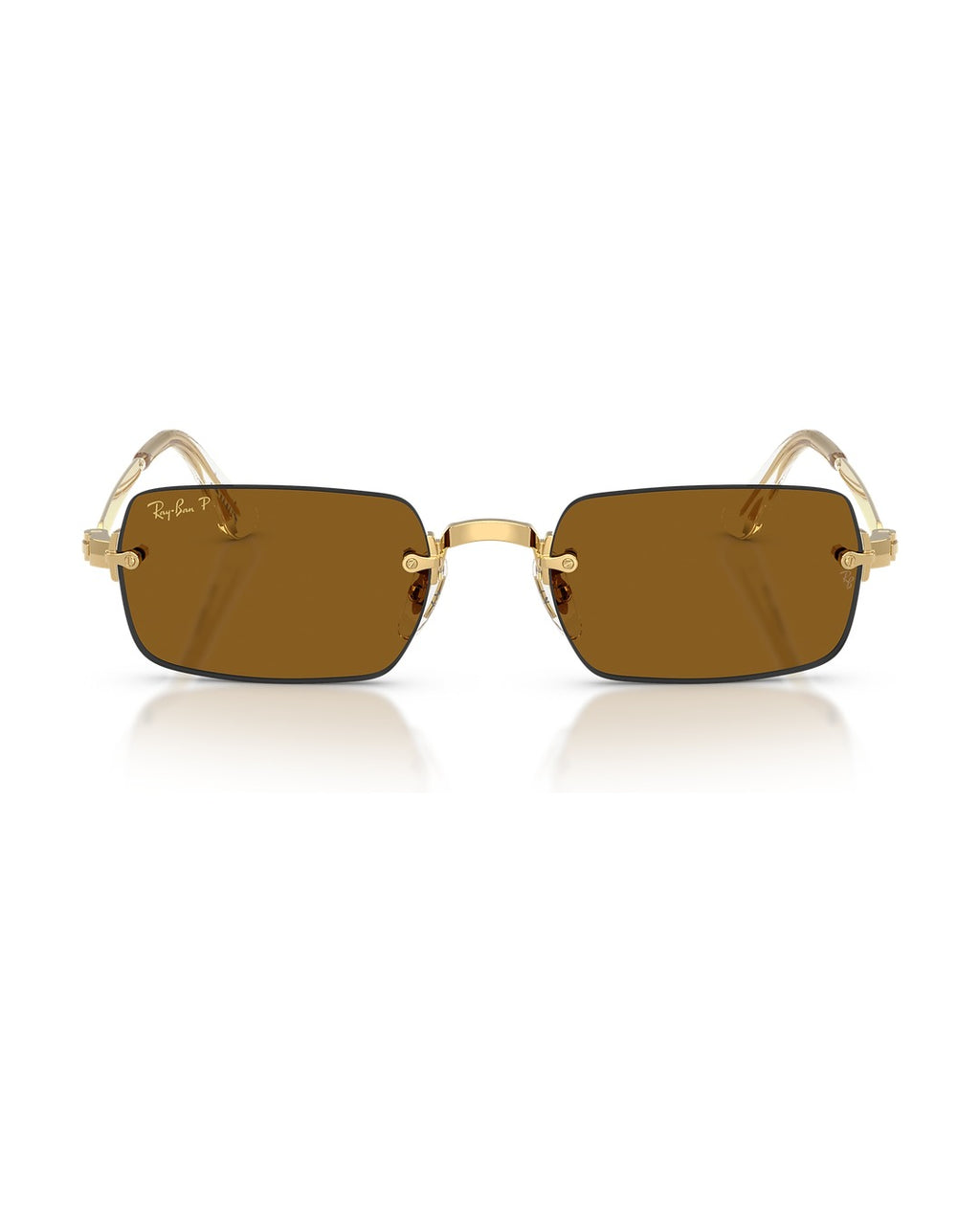 A$AP Rocky Rimless Pillow Sunglasses - Arista Gold/Dark Brown Polarized - Ray-Ban