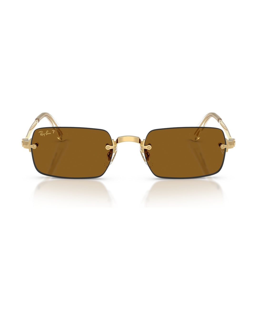 A$AP Rocky Rimless Pillow Sunglasses - Arista Gold/Dark Brown Polarized - Ray-Ban