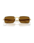 A$AP Rocky Rimless Pillow Sunglasses - Arista Gold/Dark Brown Polarized - Ray-Ban