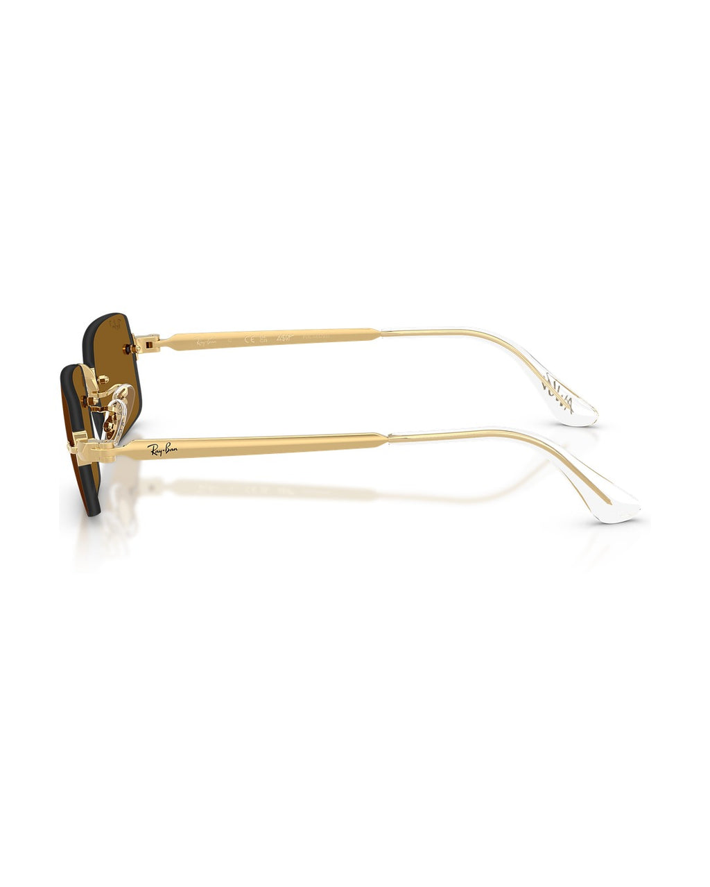 A$AP Rocky Rimless Pillow Sunglasses - Arista Gold/Dark Brown Polarized - Ray-Ban