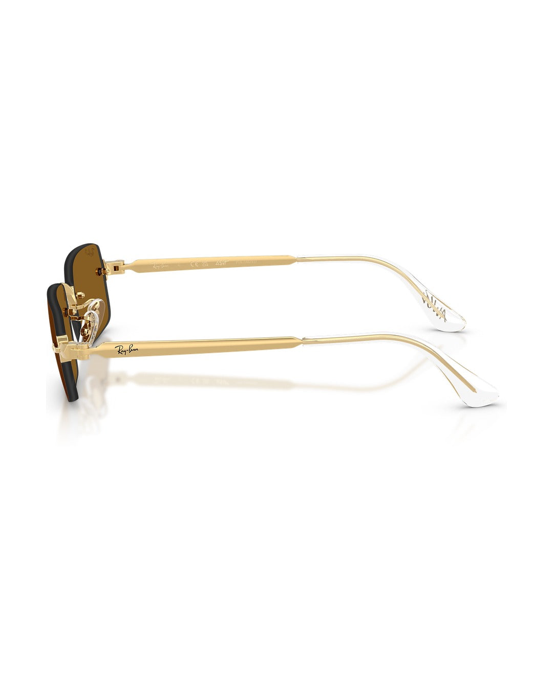 A$AP Rocky Rimless Pillow Sunglasses - Arista Gold/Dark Brown Polarized - Ray-Ban
