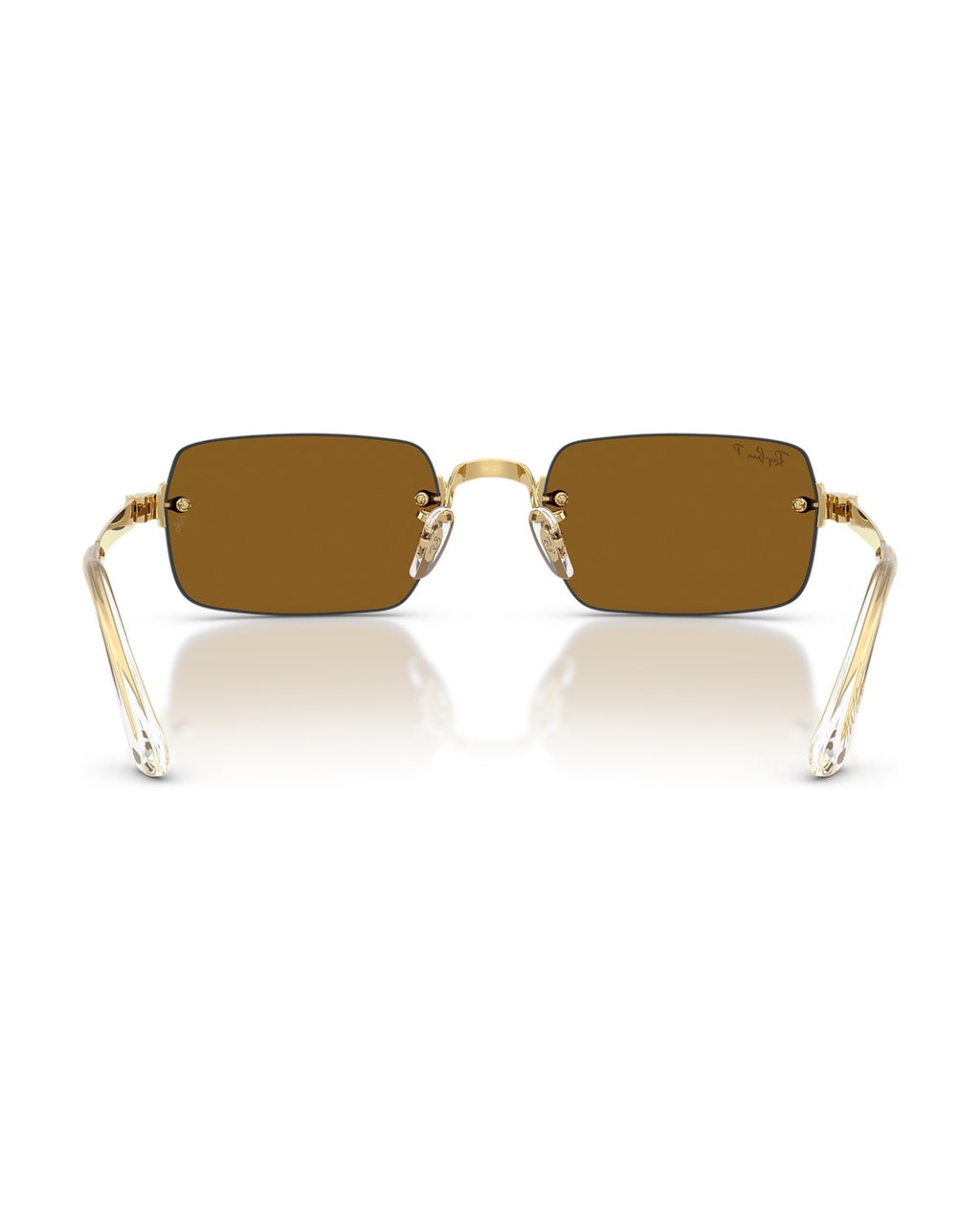 A$AP Rocky Rimless Pillow Sunglasses - Arista Gold/Dark Brown Polarized - Ray-Ban