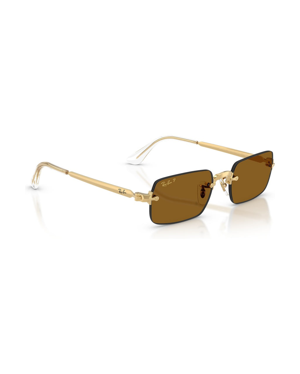 A$AP Rocky Rimless Pillow Sunglasses - Arista Gold/Dark Brown Polarized - Ray-Ban