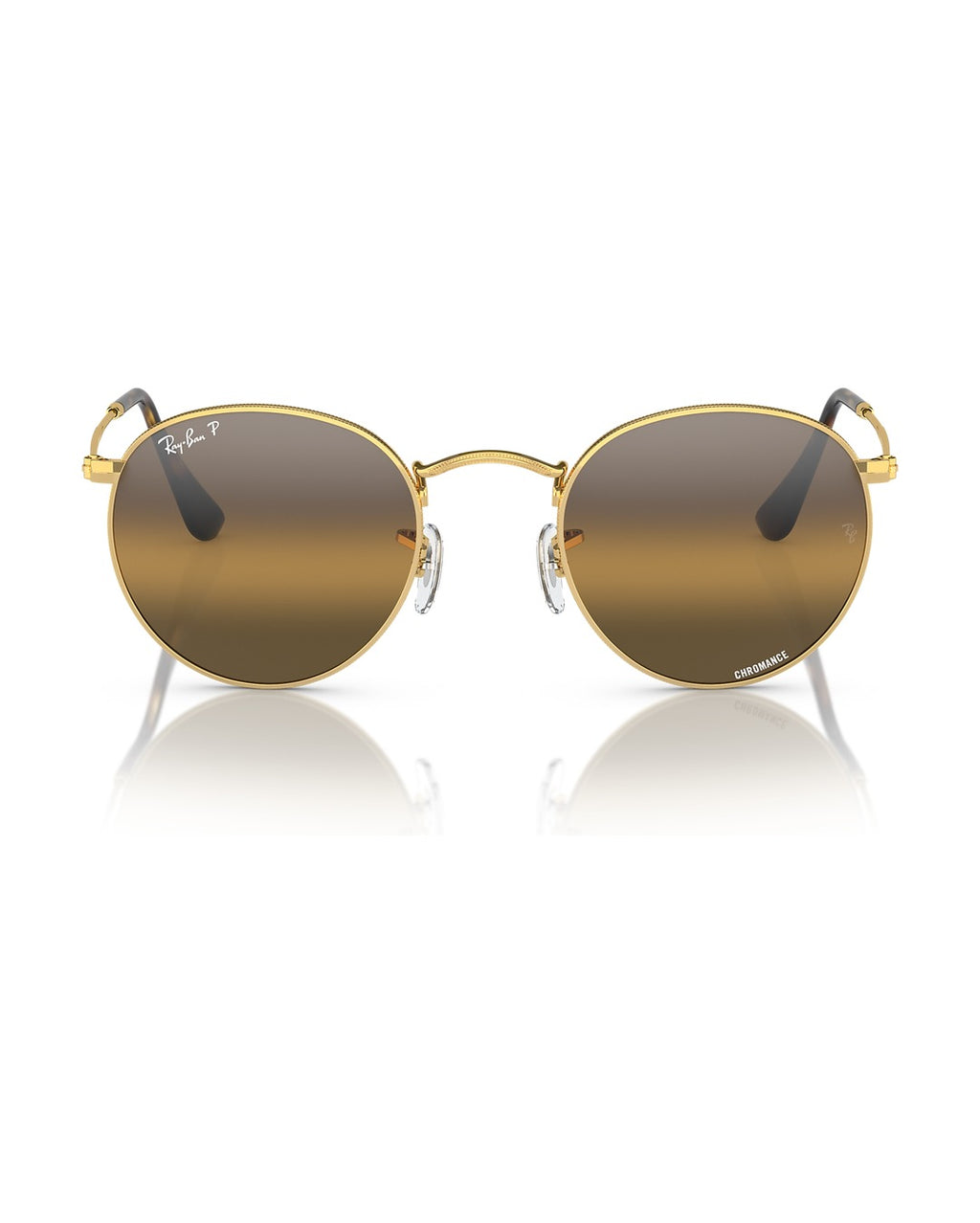 Round Metal Sunglasses - Arista Gold/Silver & Brown Polarised+ - Ray-Ban