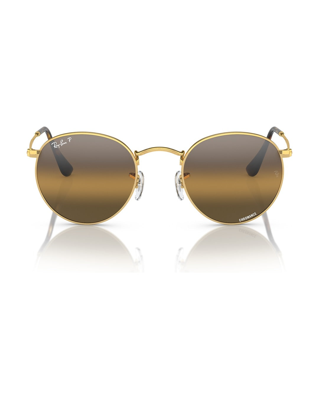 Round Metal Sunglasses - Arista Gold/Silver & Brown Polarised+ - Ray-Ban