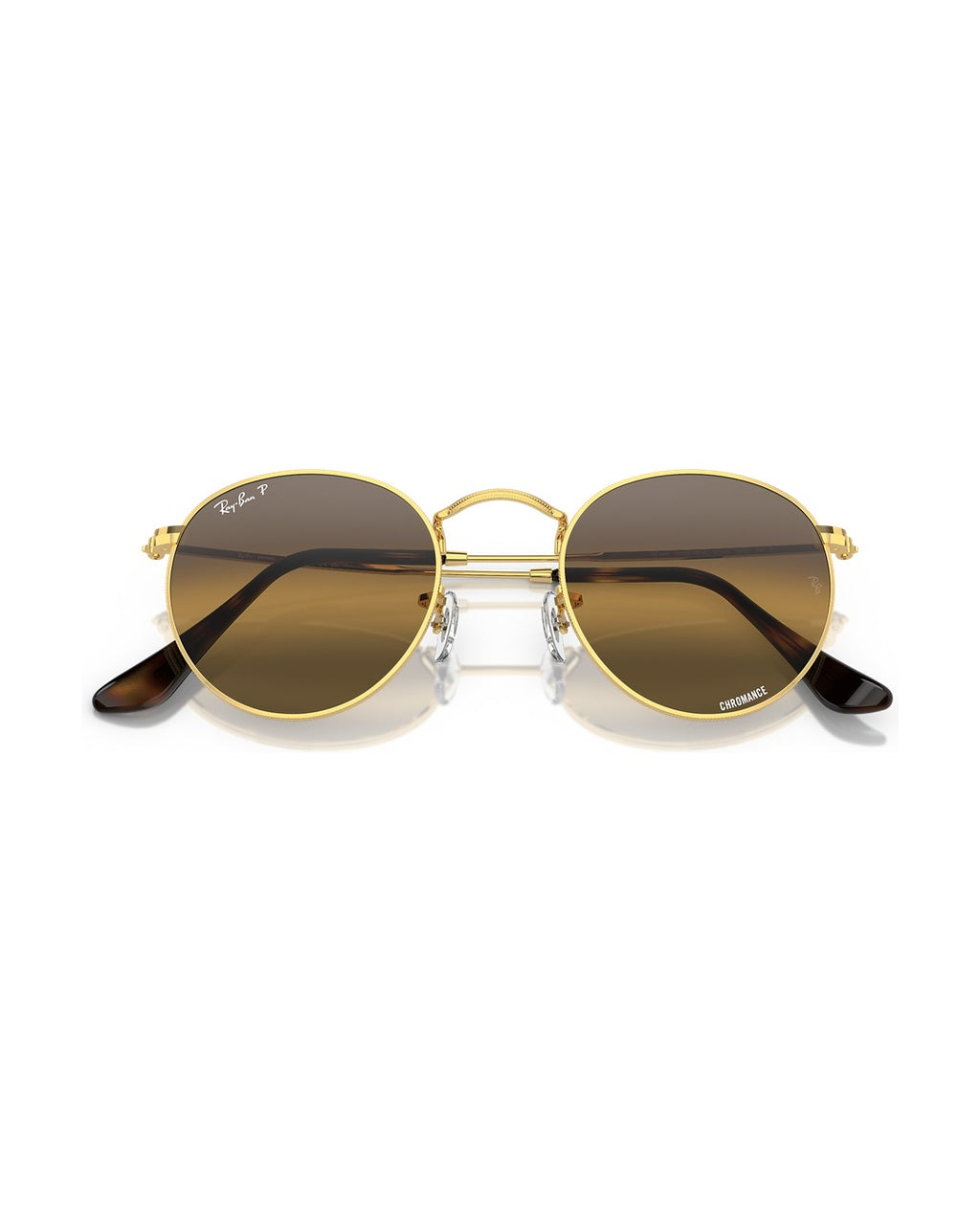 Round Metal Sunglasses - Arista Gold/Silver & Brown Polarised+ - Ray-Ban
