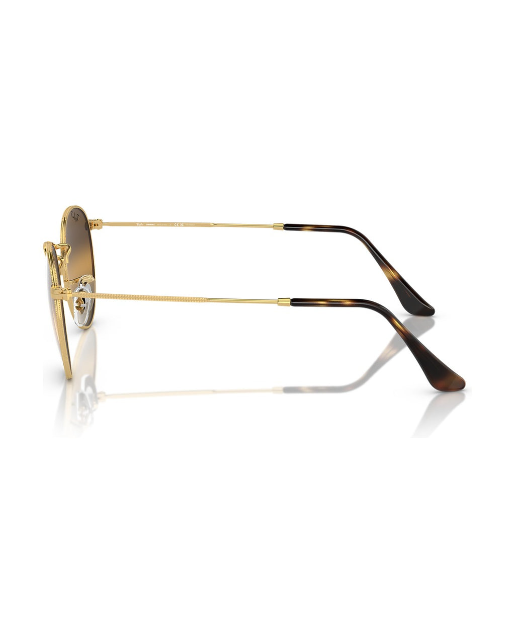 Round Metal Sunglasses - Arista Gold/Silver & Brown Polarised+ - Ray-Ban