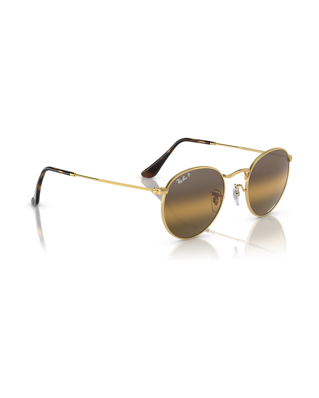 Round Metal Sunglasses - Arista Gold/Silver & Brown Polarised+ - Ray-Ban