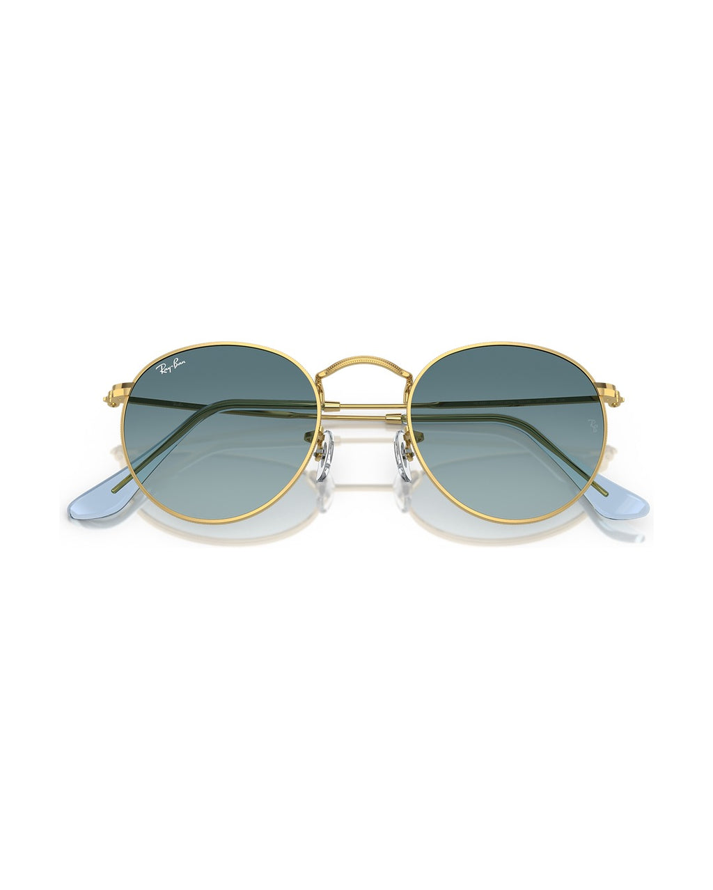 Round Metal Sunglasses - Gold/Blue - Ray-Ban
