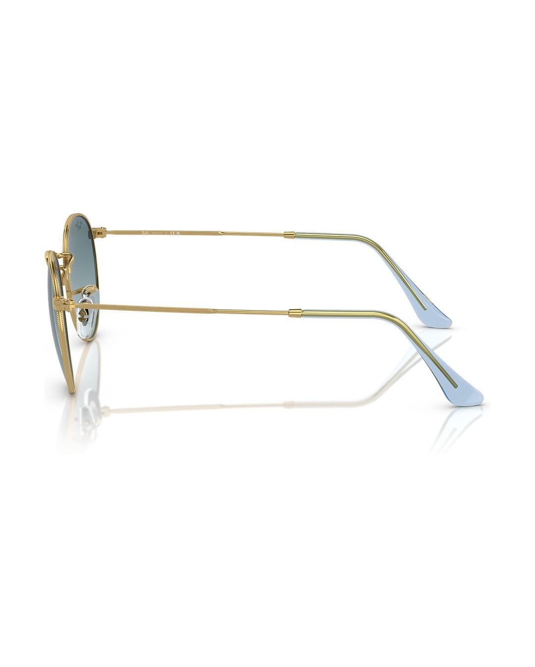 Round Metal Sunglasses - Gold/Blue - Ray-Ban