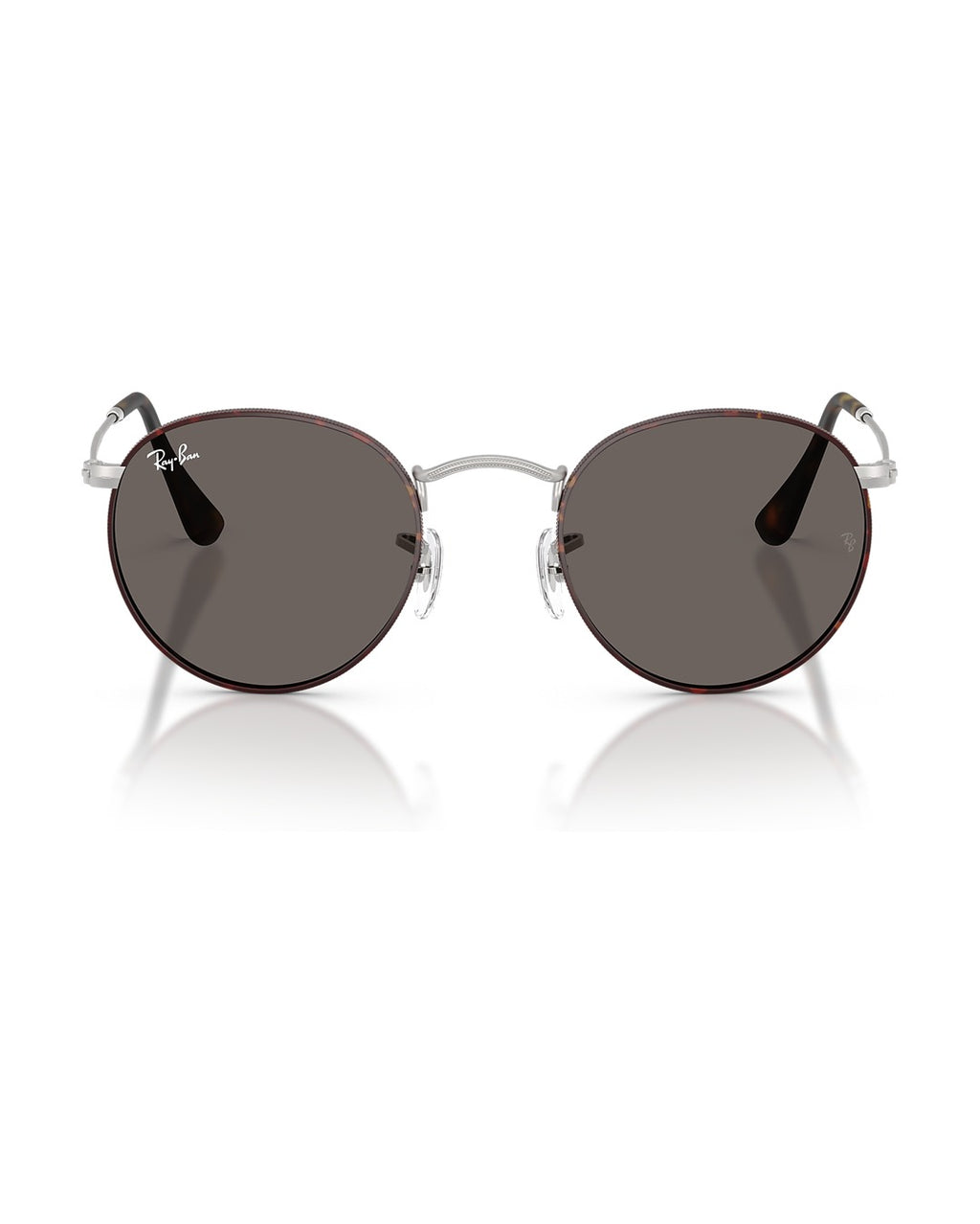 Round Metal Sunglasses - Matt Havana On Matt Silver/Dark Grey - Ray-Ban
