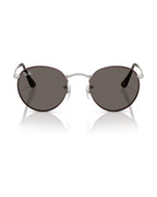 Round Metal Sunglasses - Matt Havana On Matt Silver/Dark Grey - Ray-Ban