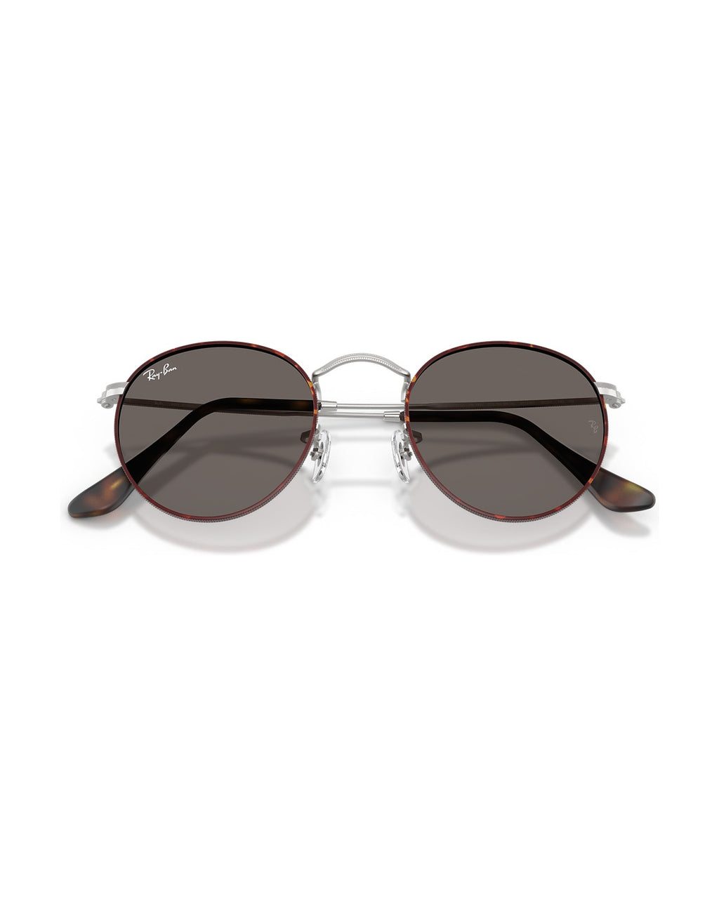 Round Metal Sunglasses - Matt Havana On Matt Silver/Dark Grey - Ray-Ban