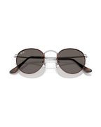 Round Metal Sunglasses - Matt Havana On Matt Silver/Dark Grey - Ray-Ban