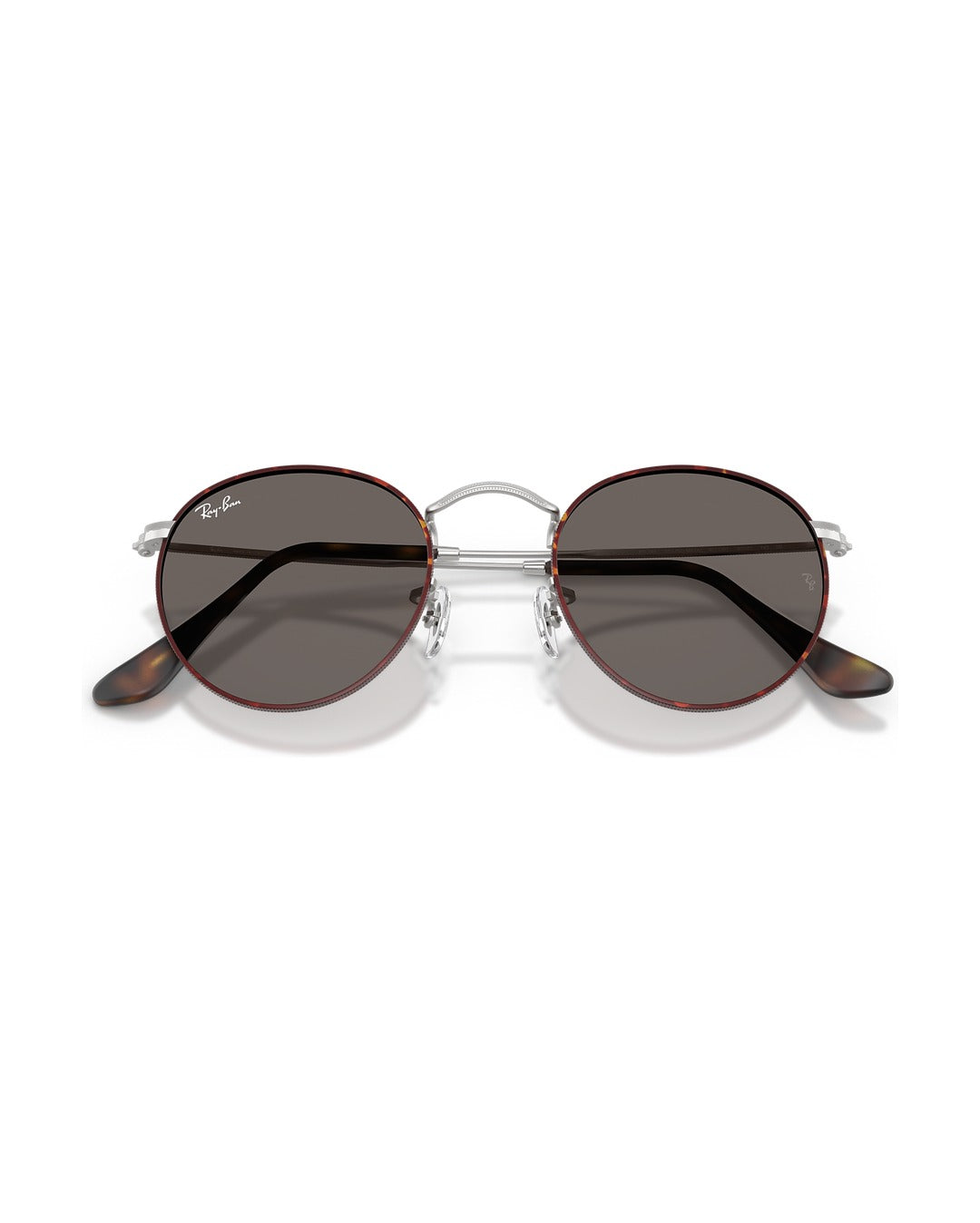 Round Metal Sunglasses - Matt Havana On Matt Silver/Dark Grey - Ray-Ban