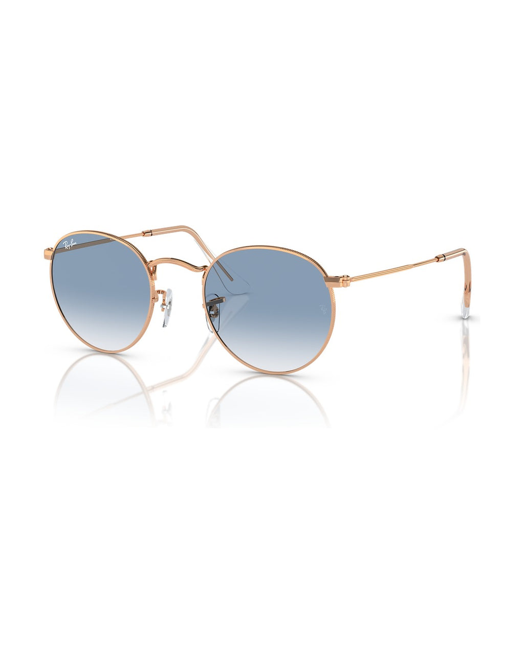 Round Metal Sunglasses - Rose Gold/Clear & Blue - Ray-Ban