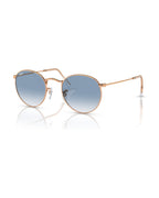 Round Metal Sunglasses - Rose Gold/Clear & Blue - Ray-Ban
