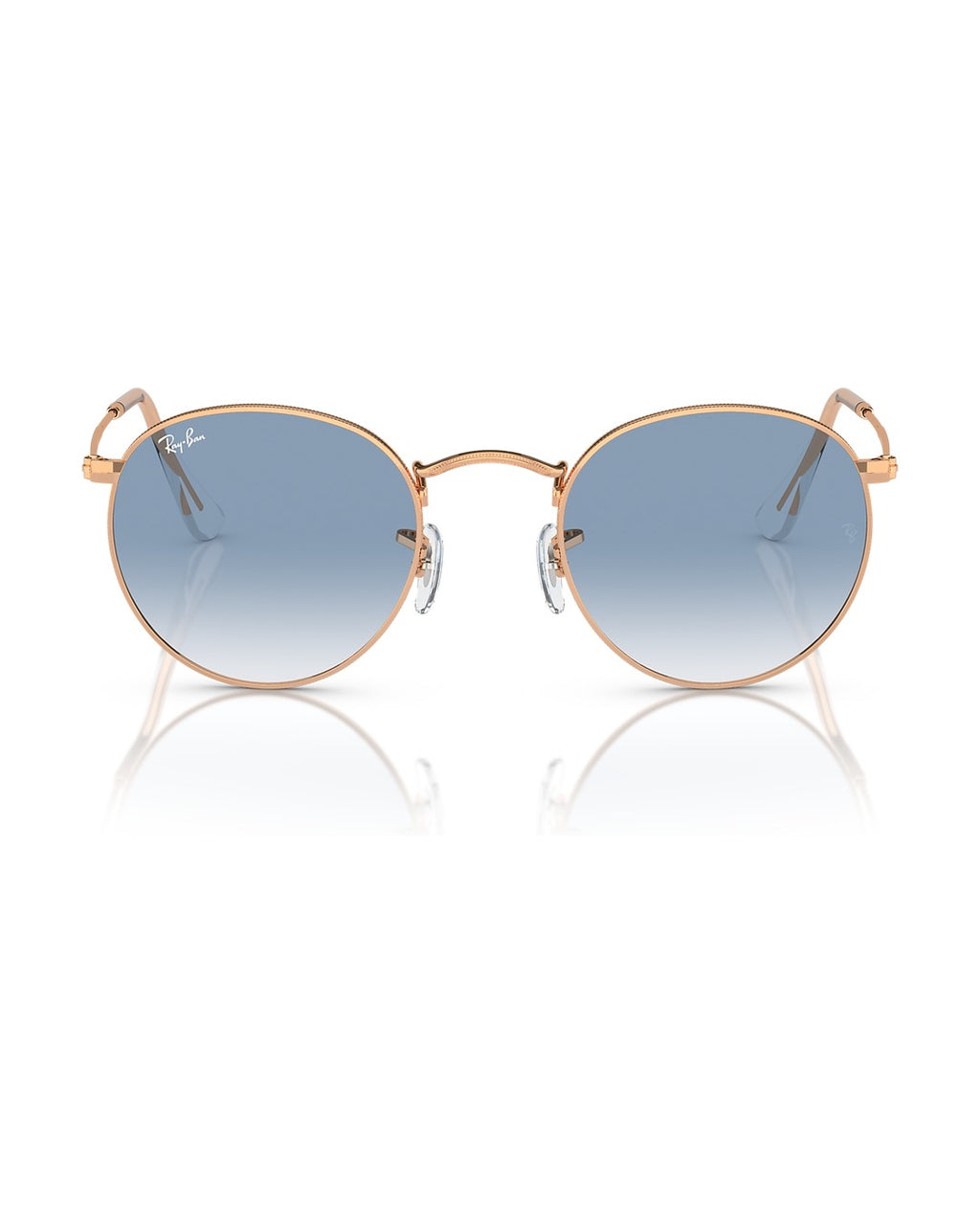 Round Metal Sunglasses - Rose Gold/Clear & Blue - Ray-Ban