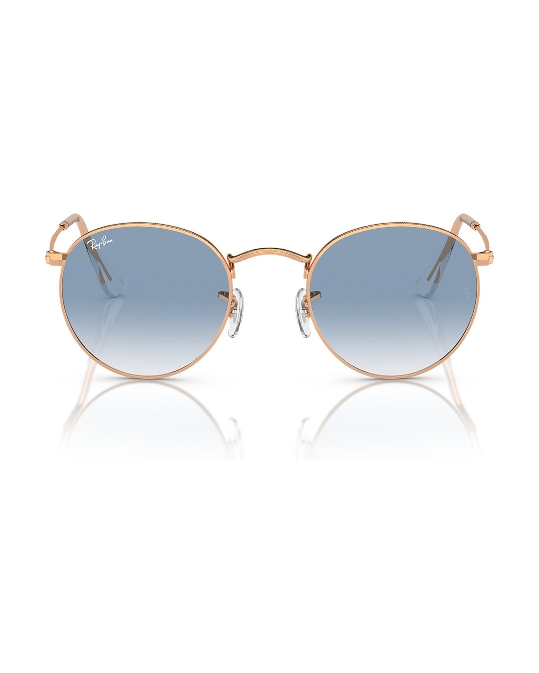 Round Metal Sunglasses - Rose Gold/Clear & Blue - Ray-Ban