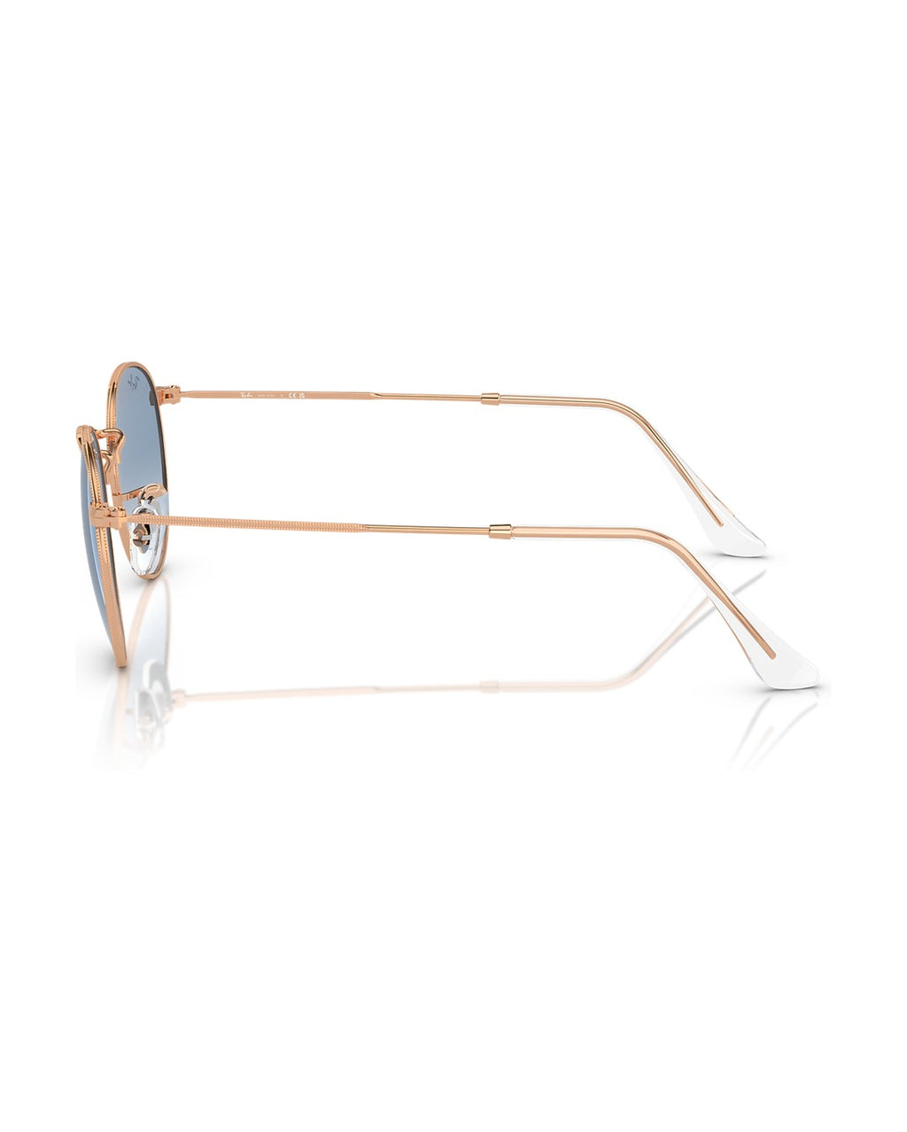 Round Metal Sunglasses - Rose Gold/Clear & Blue - Ray-Ban