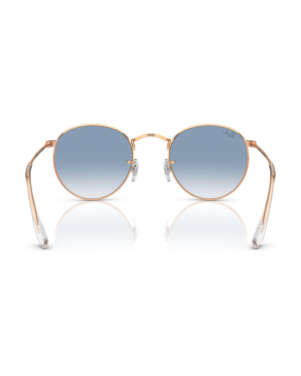 Round Metal Sunglasses - Rose Gold/Clear & Blue - Ray-Ban