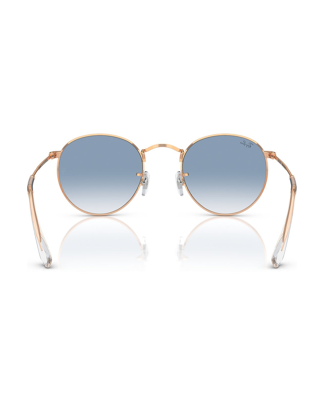 Round Metal Sunglasses - Rose Gold/Clear & Blue - Ray-Ban