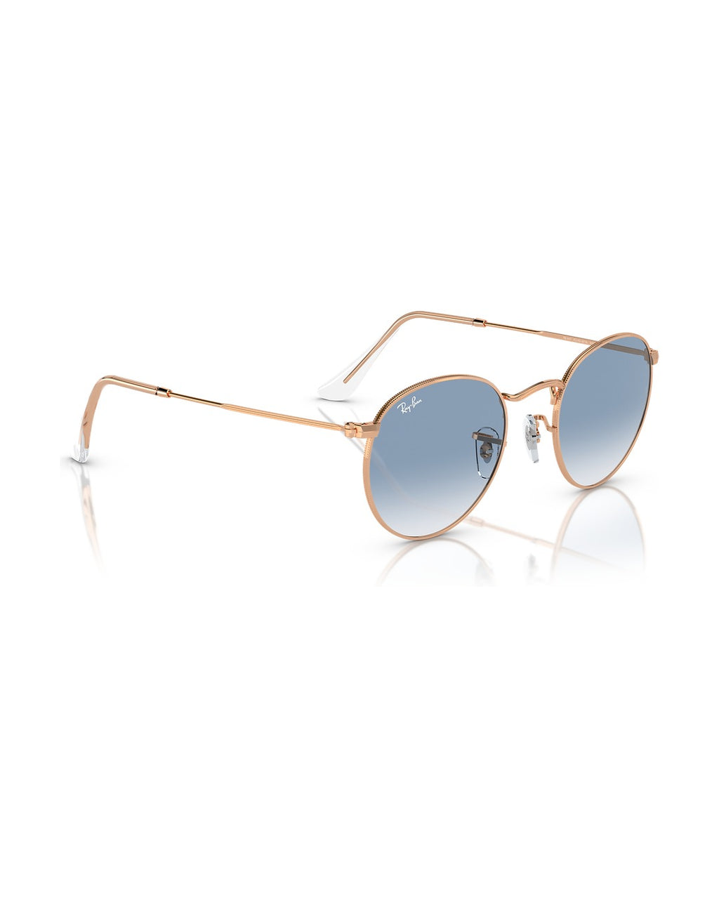 Round Metal Sunglasses - Rose Gold/Clear & Blue - Ray-Ban