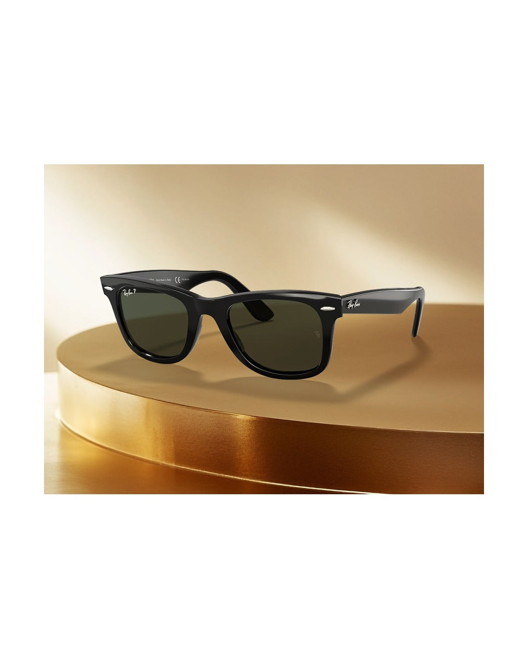 Wayfarer Classic Sunglasses - Black/Green Polarized - Ray-Ban