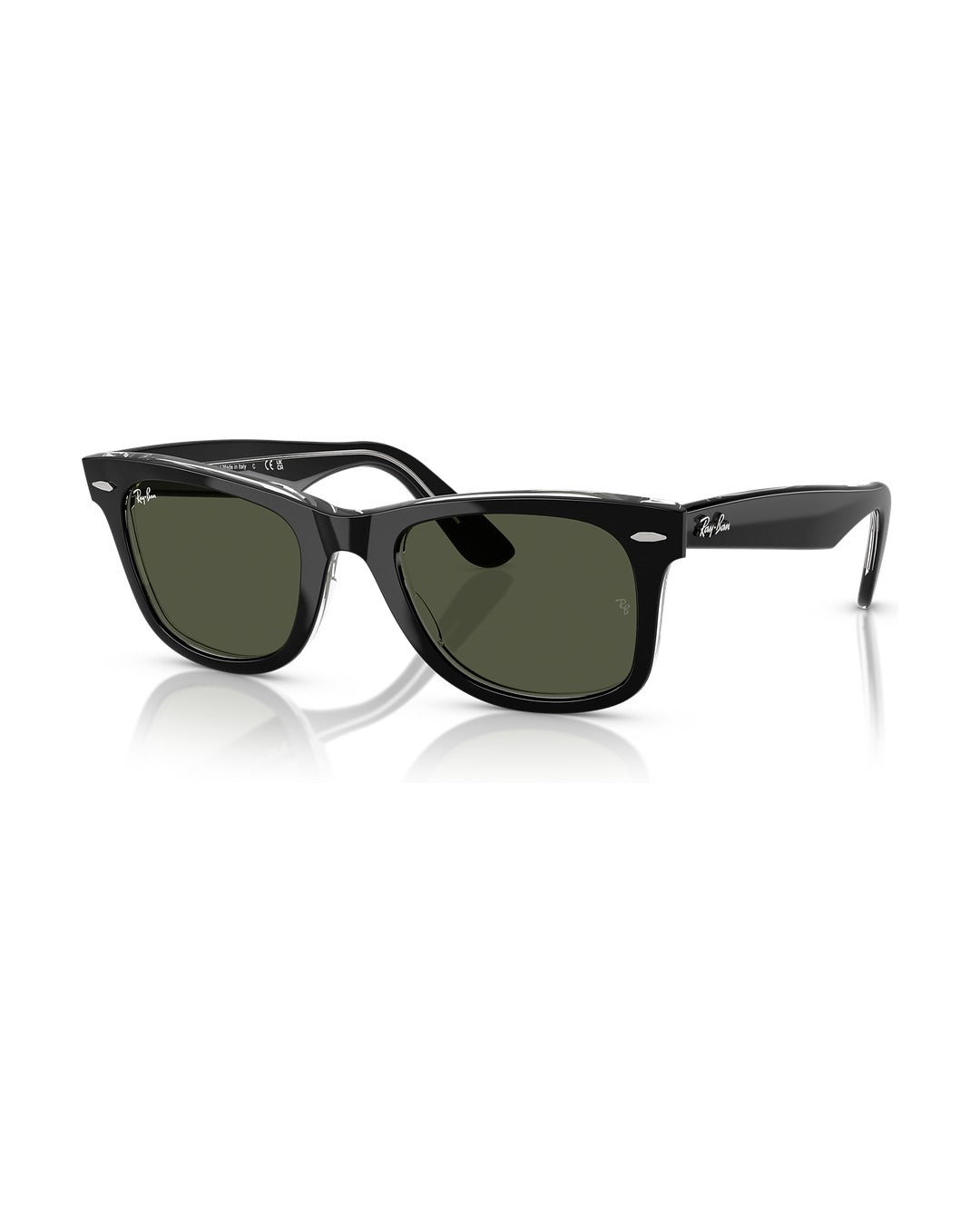Wayfarer Classic Sunglasses - Black On Transparent/Green - Ray-Ban