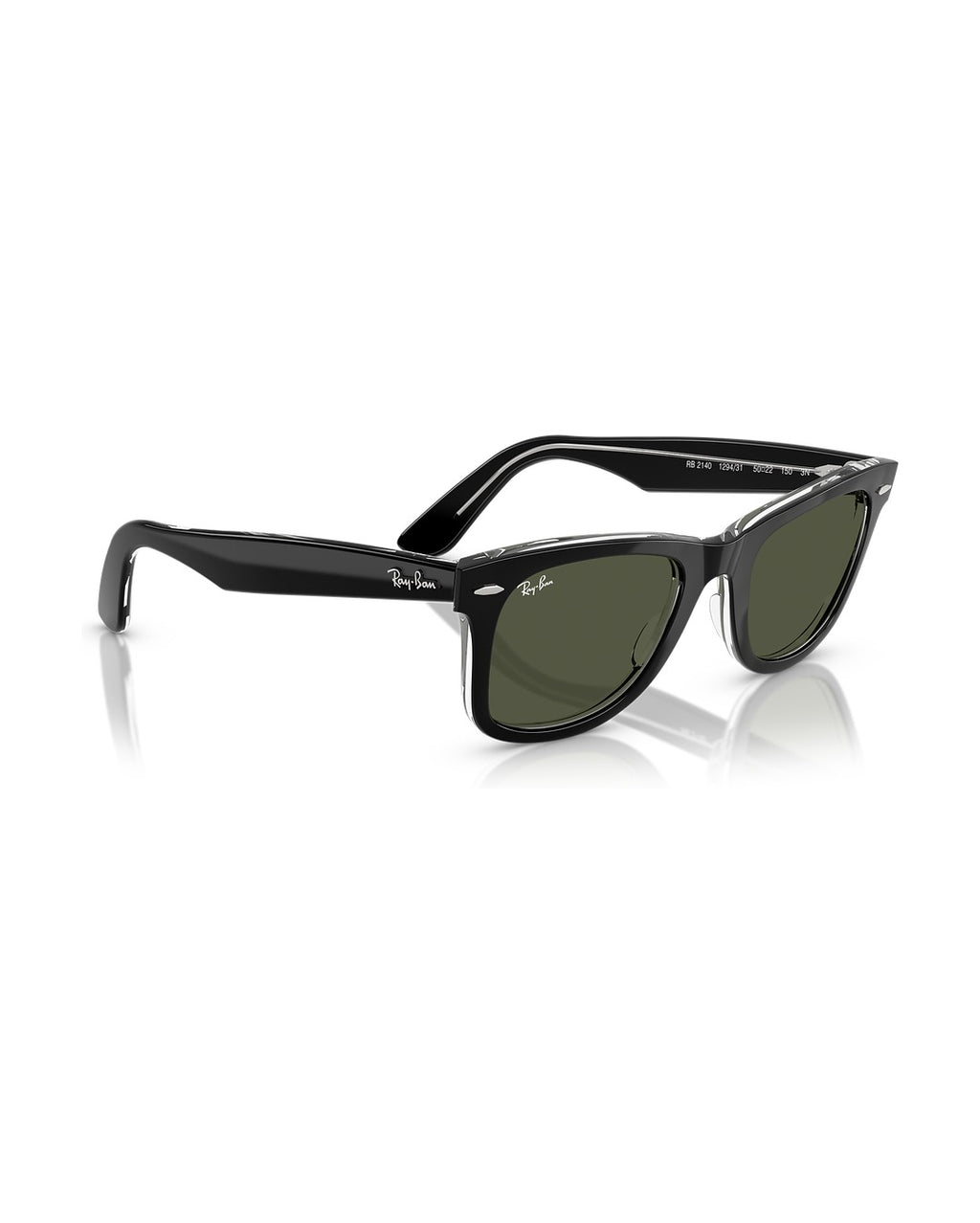Wayfarer Classic Sunglasses - Black On Transparent/Green - Ray-Ban