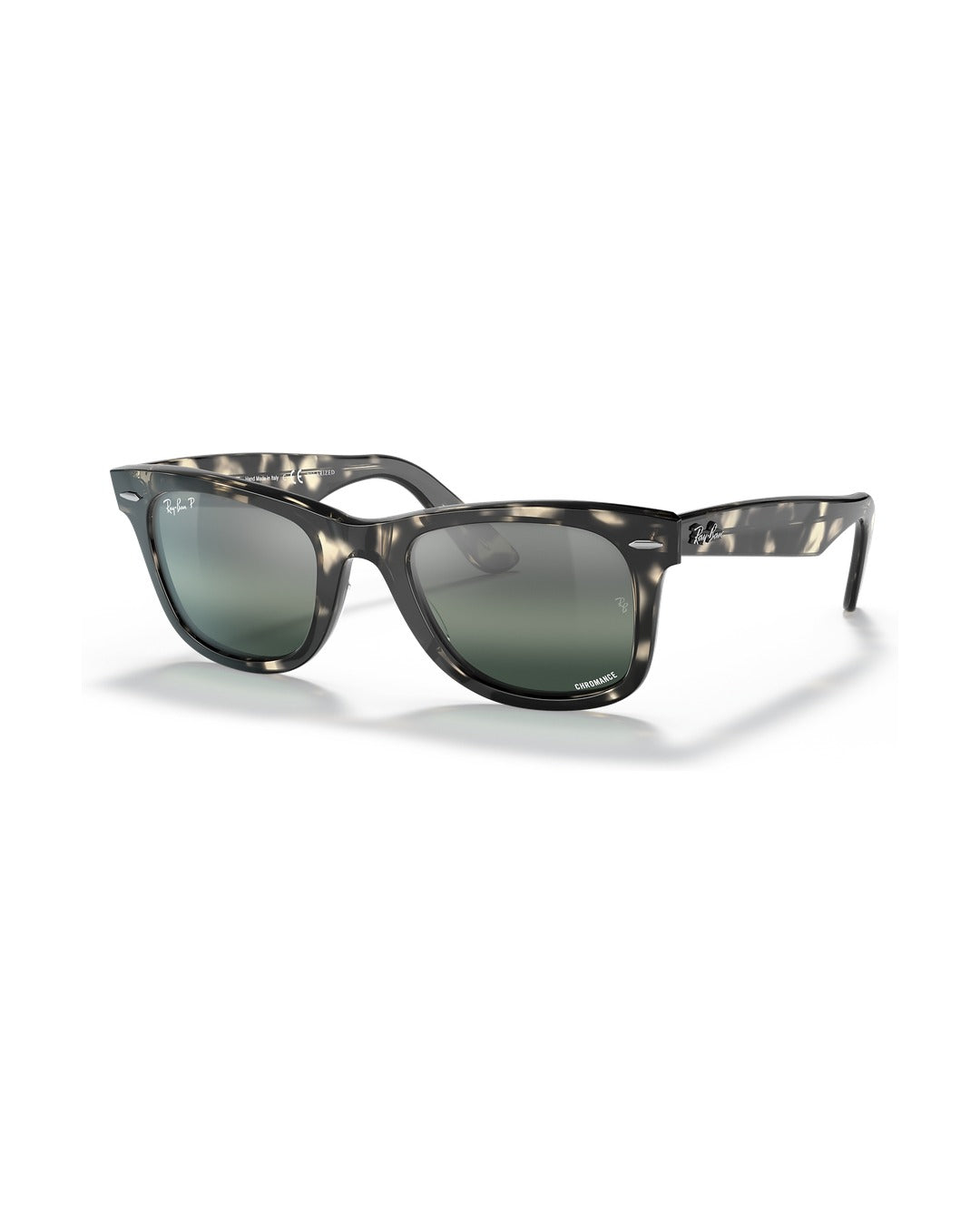 Wayfarer Classic Sunglasses - Grey Havana/Silver/Blue Polarised+ - Ray-Ban
