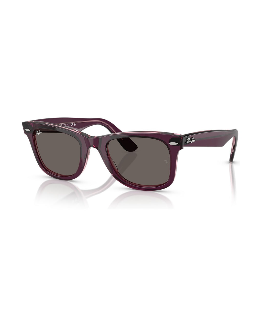 Wayfarer Classic Sunglasses - Violet On Transparent Pink/Dark Grey - Ray-Ban