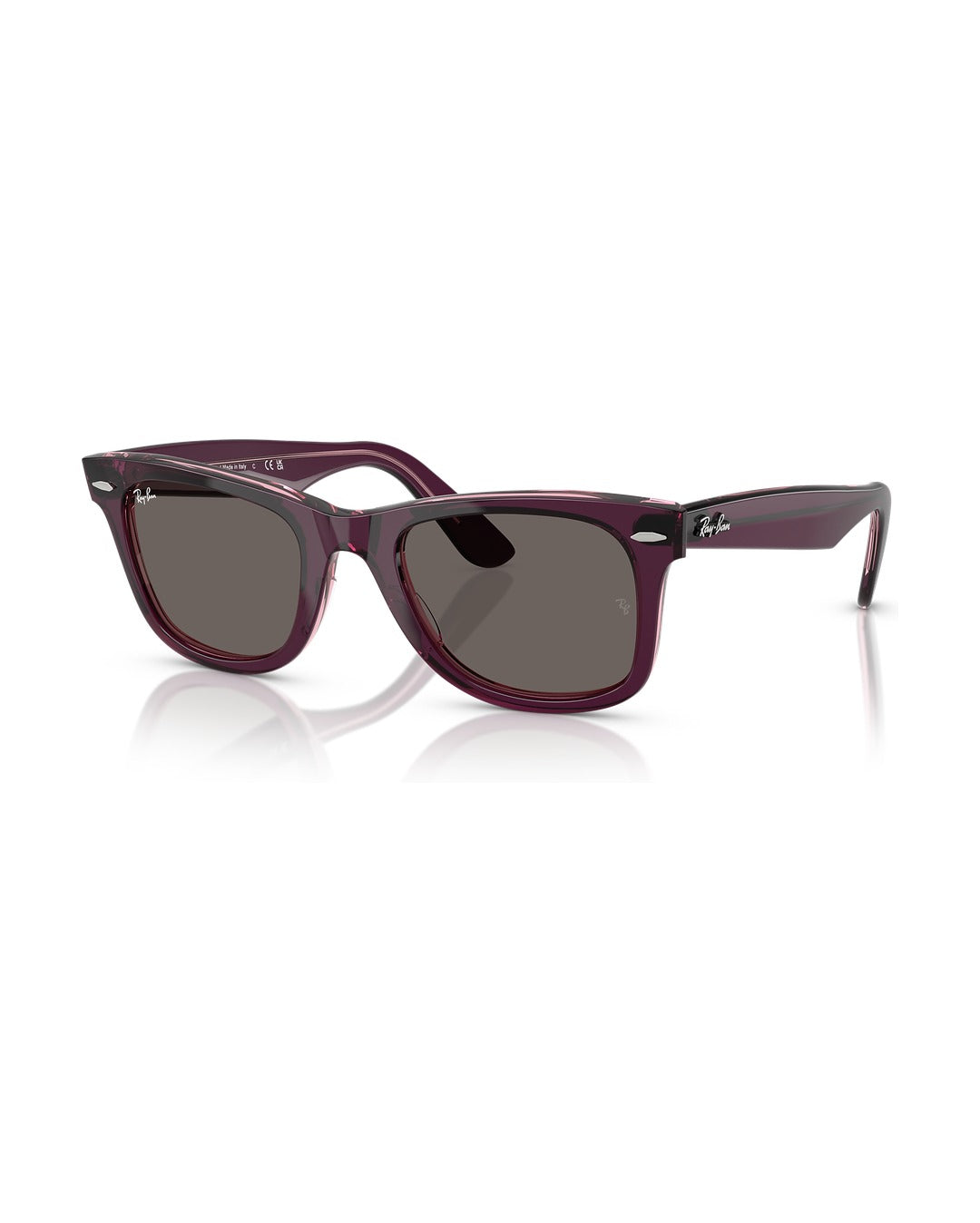 Wayfarer Classic Sunglasses - Violet On Transparent Pink/Dark Grey - Ray-Ban