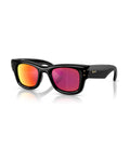 A$AP Rocky Wayfarer Puffer Sunglasses - Black/Brown Mirror Orange - Ray-Ban