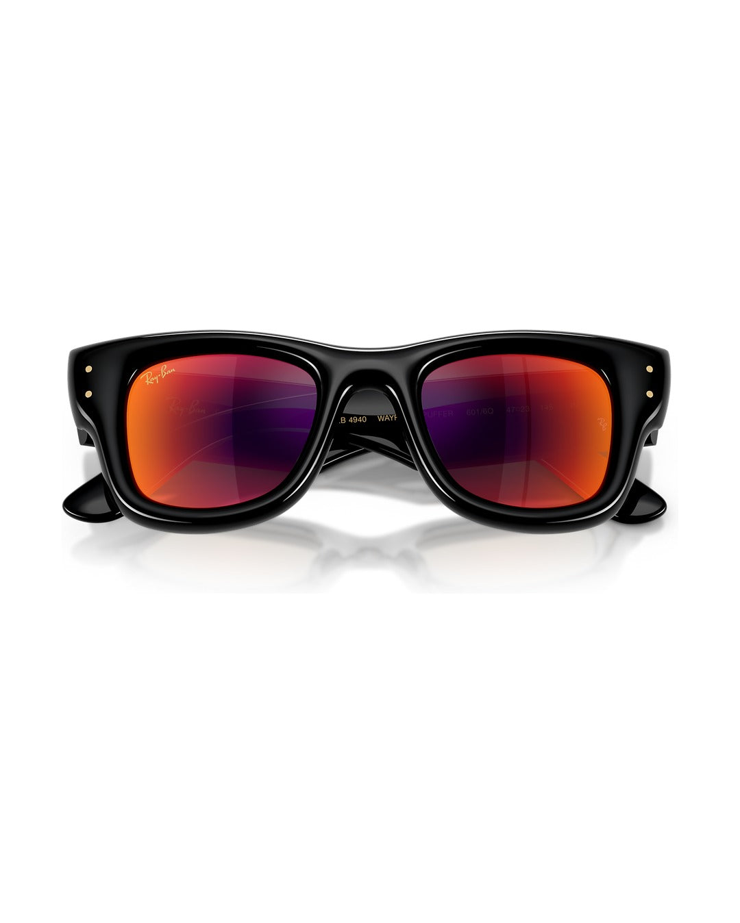 A$AP Rocky Wayfarer Puffer Sunglasses - Black/Brown Mirror Orange - Ray-Ban