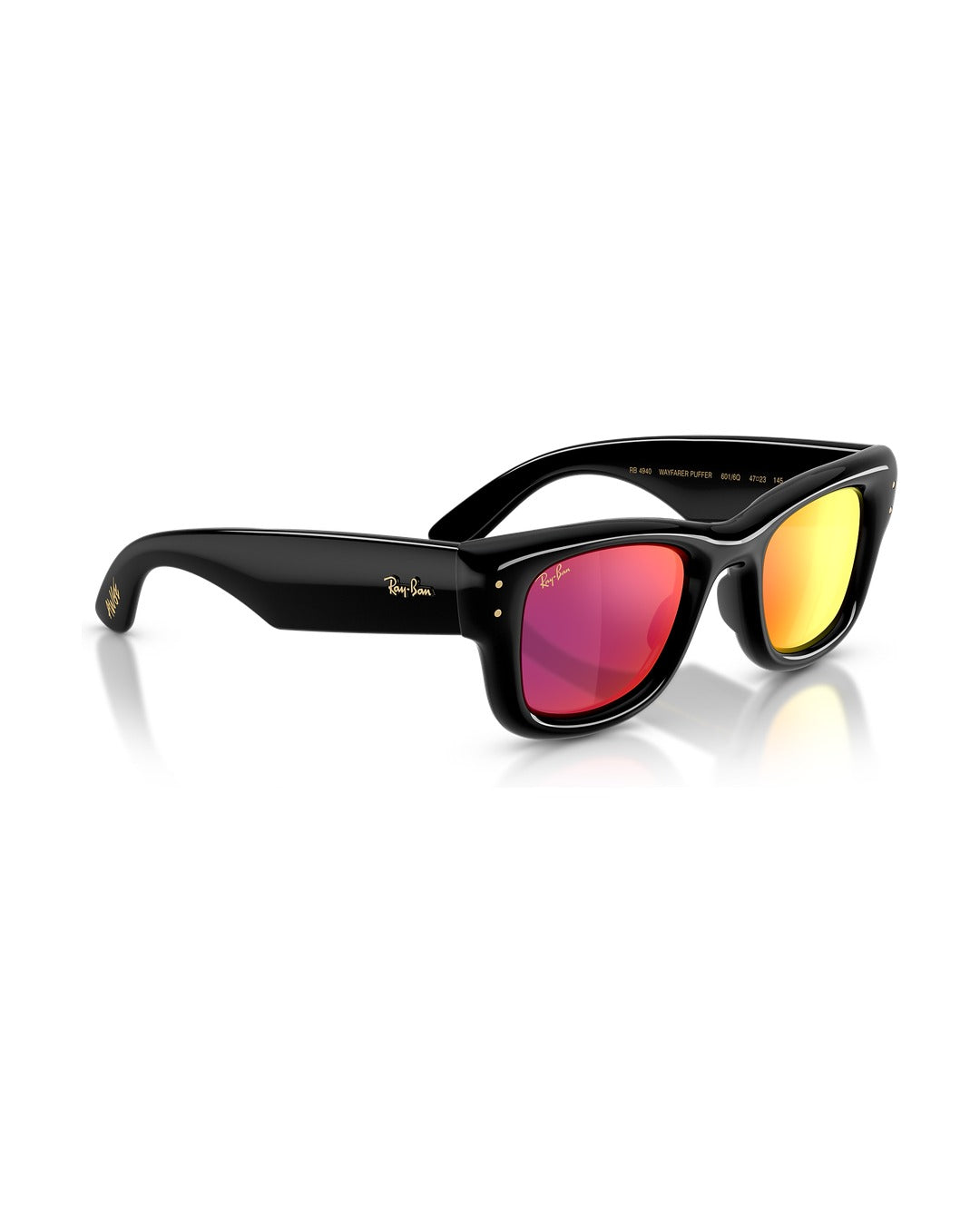 A$AP Rocky Wayfarer Puffer Sunglasses - Black/Brown Mirror Orange - Ray-Ban